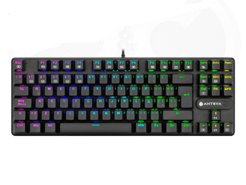 TECLADO MECANICO TKL ANTRYX CHROME STORM MK830 BLACK SWICH RED (AMK-CS830KRE-SP)